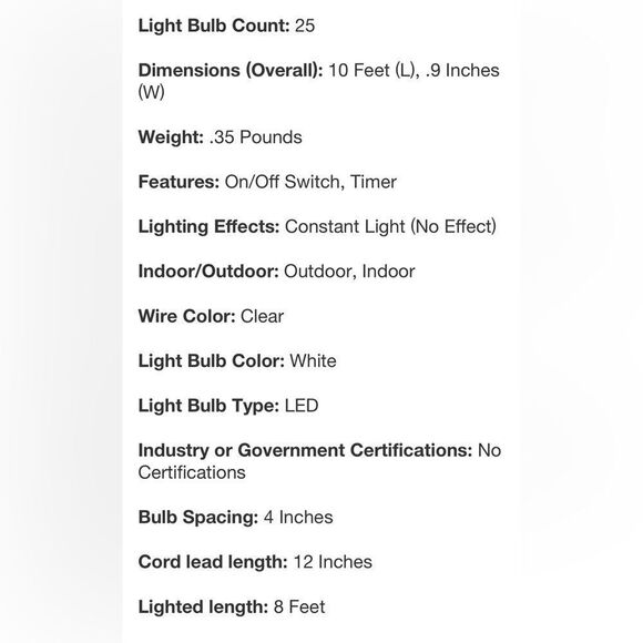 kate spade x Target Indoor Outdoor White Gold Tone String Lights - Picture 6 of 12